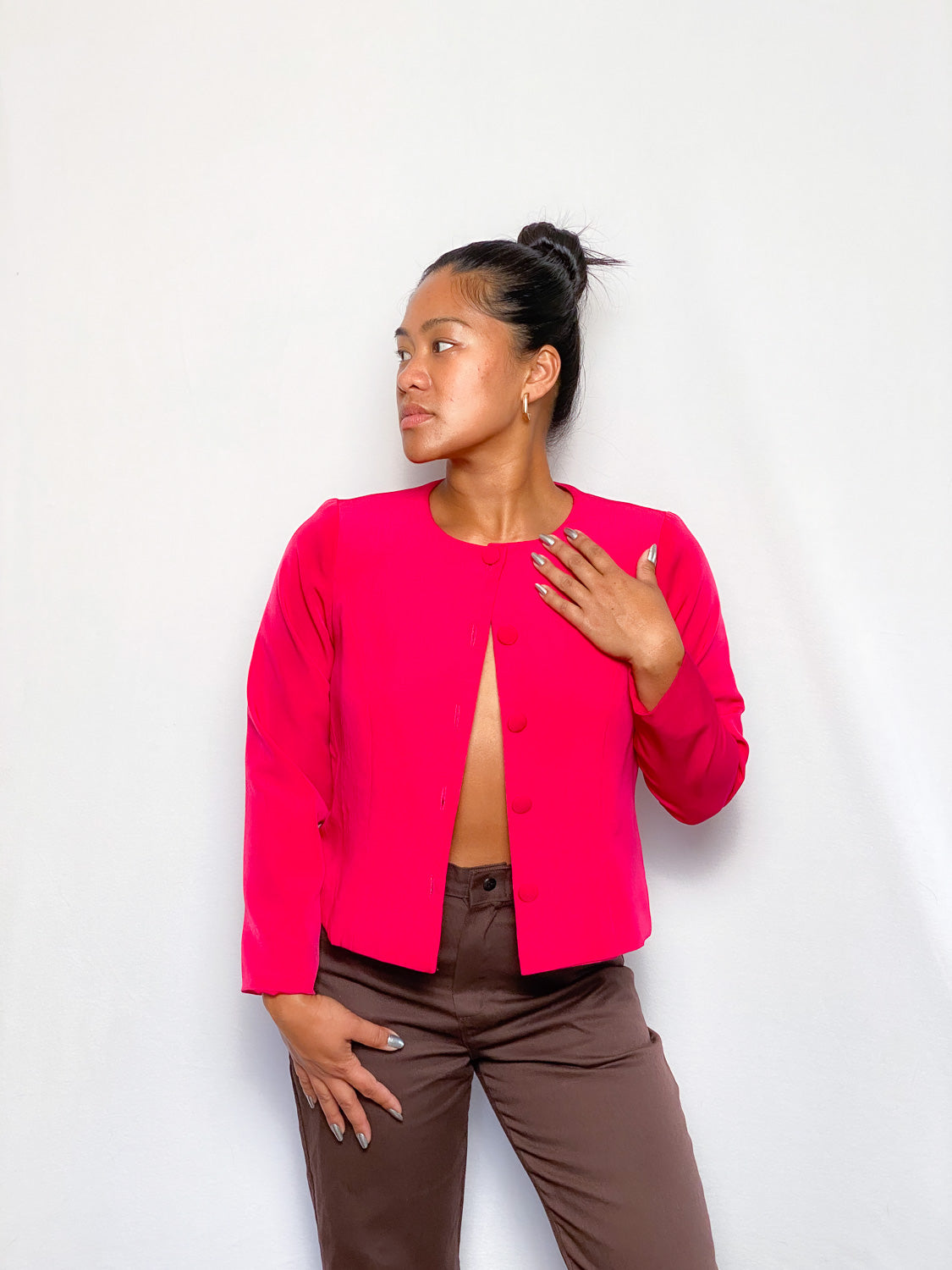 90s Pink Cropped Blazer