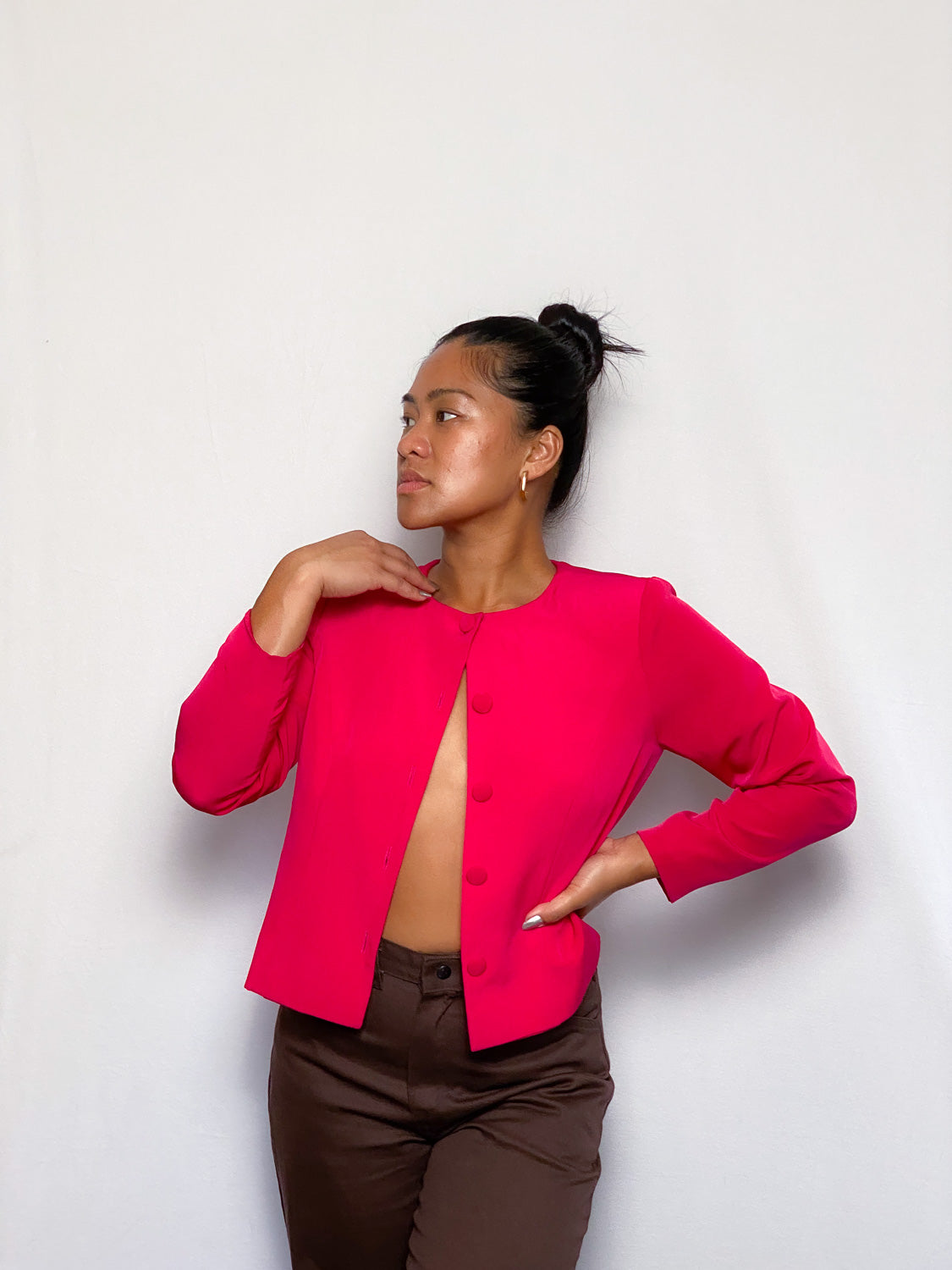 90s Pink Cropped Blazer