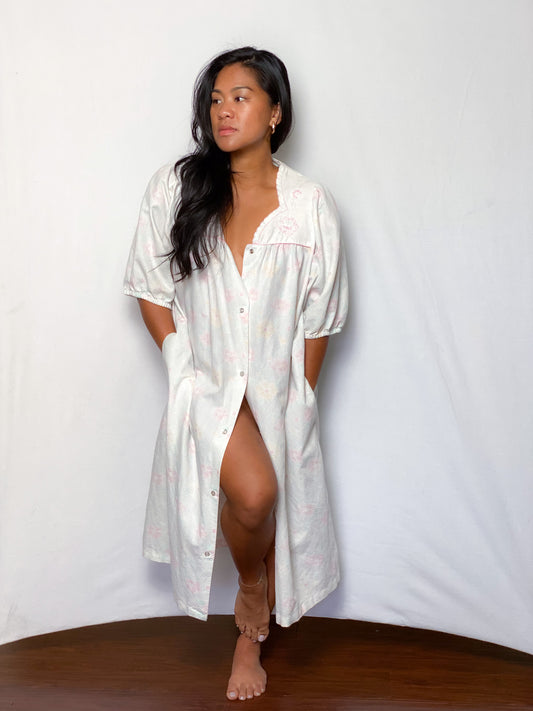 60s Light Pink Floral Nightgown