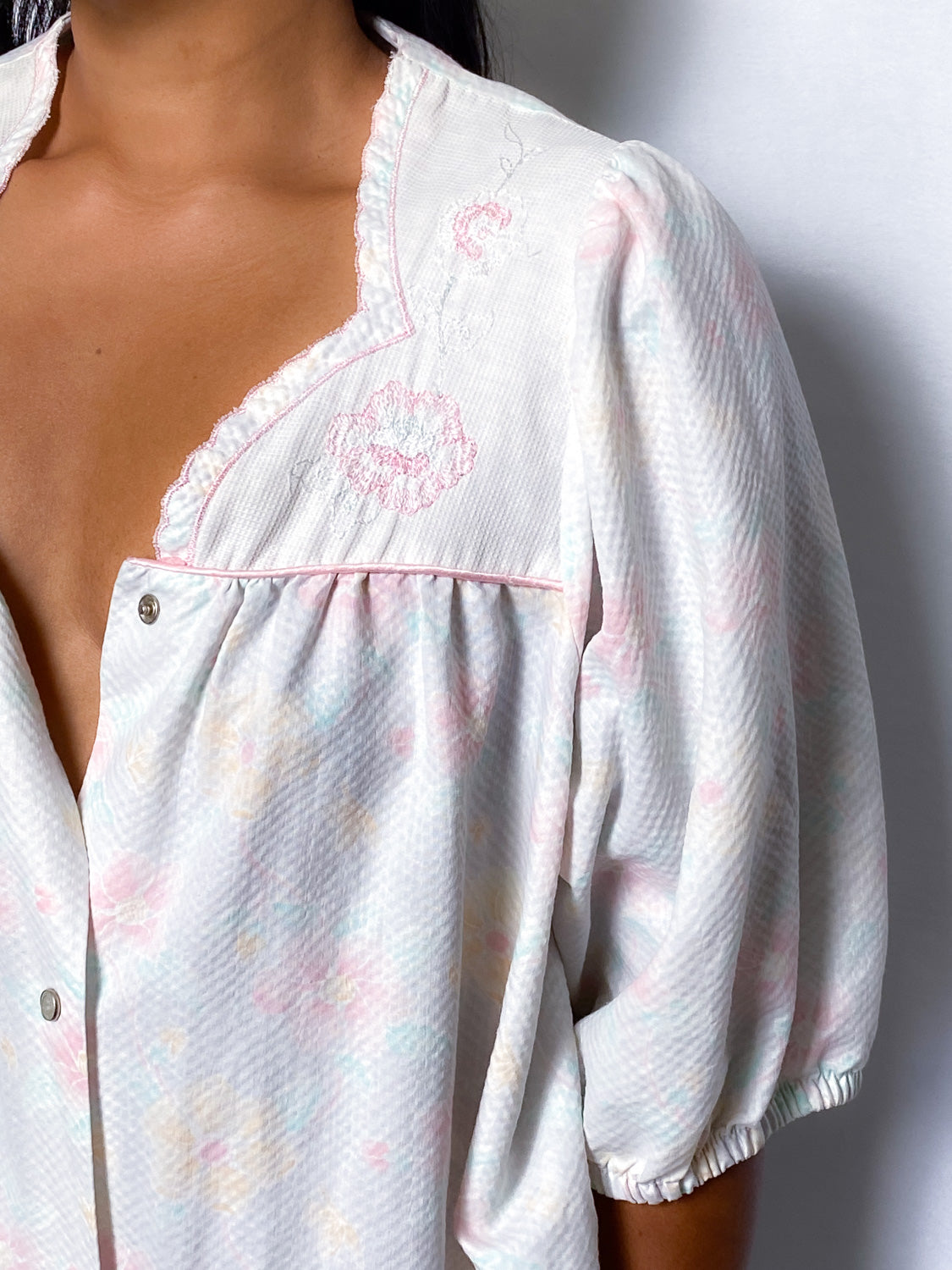 60s Light Pink Floral Nightgown