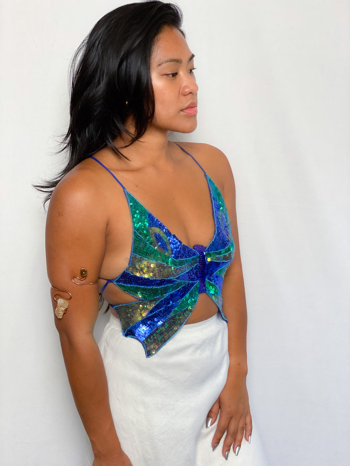 70s Sequins Butterfly Top