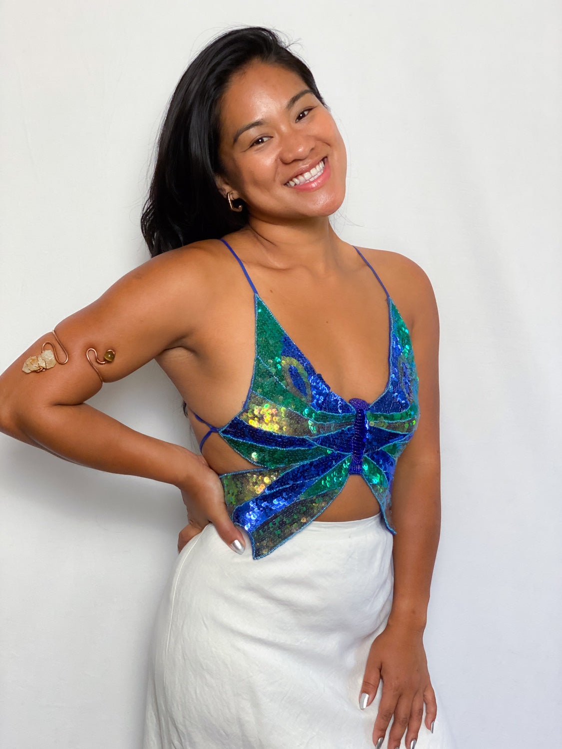 70s Sequins Butterfly Top