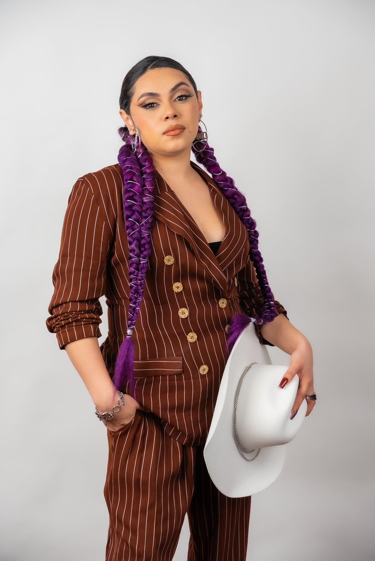 90s "Brown N' Proud" Pinstripe Pantsuit