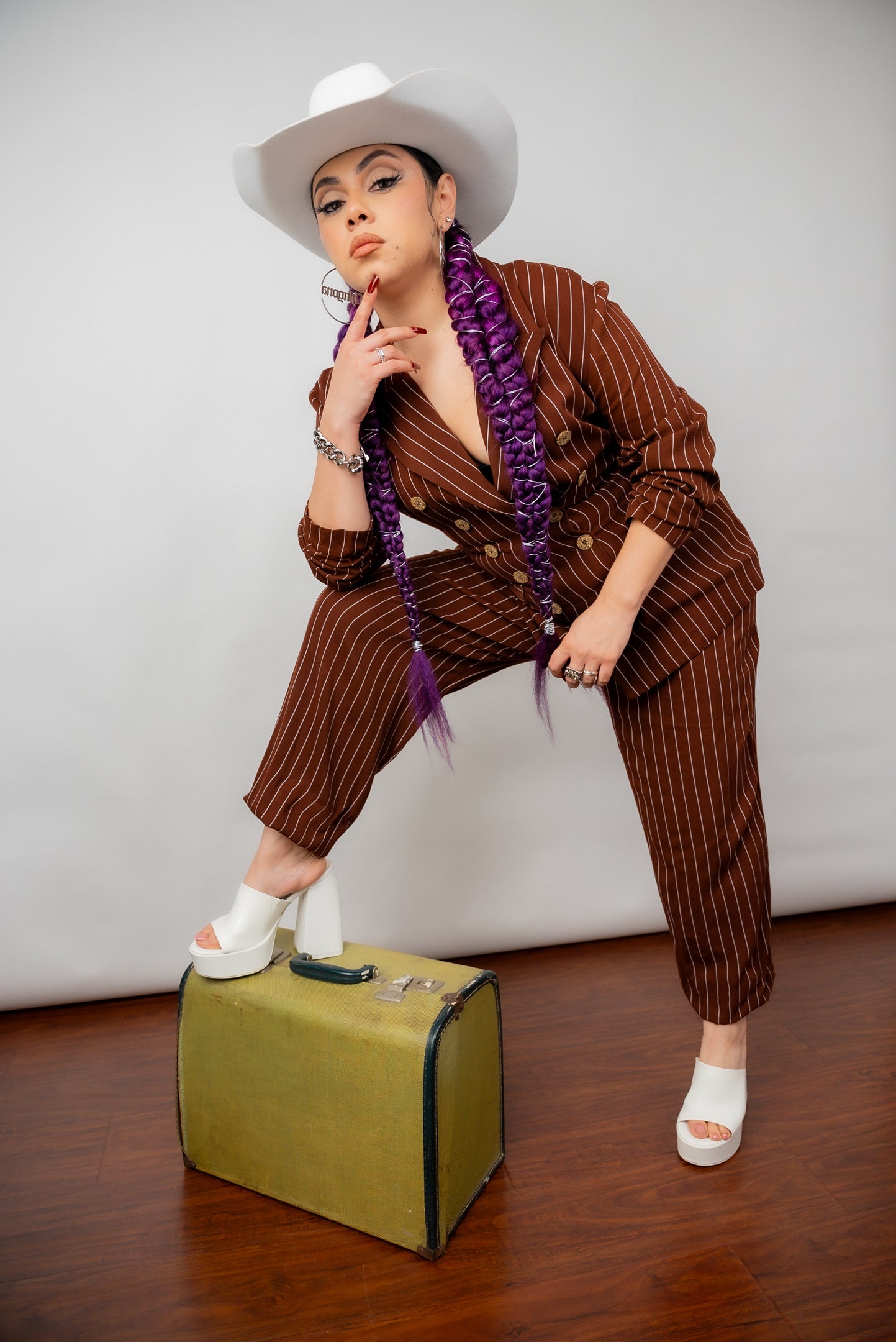 90s "Brown N' Proud" Pinstripe Pantsuit