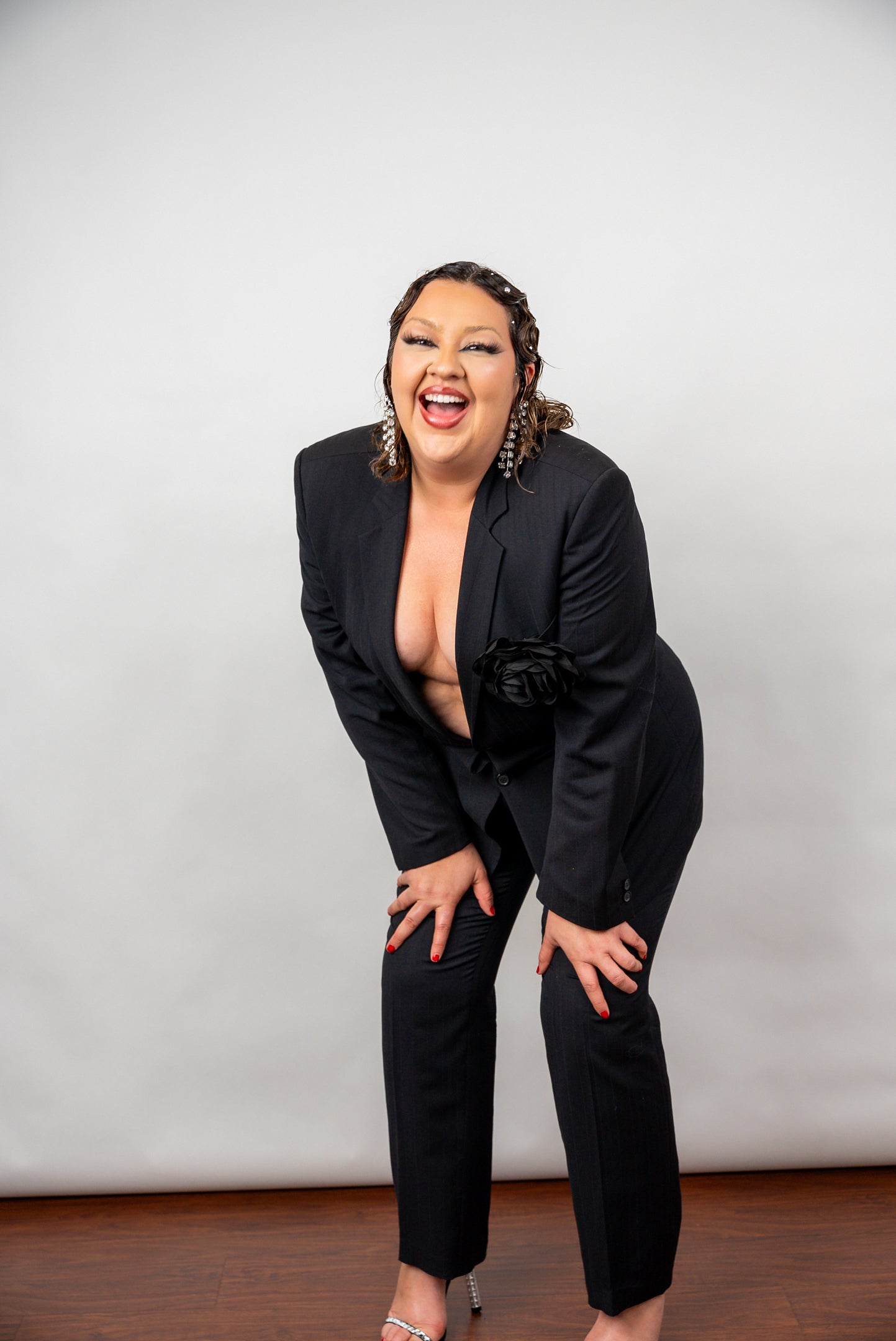 2000s "Black Magic Woman" Pinstripe Pantsuit