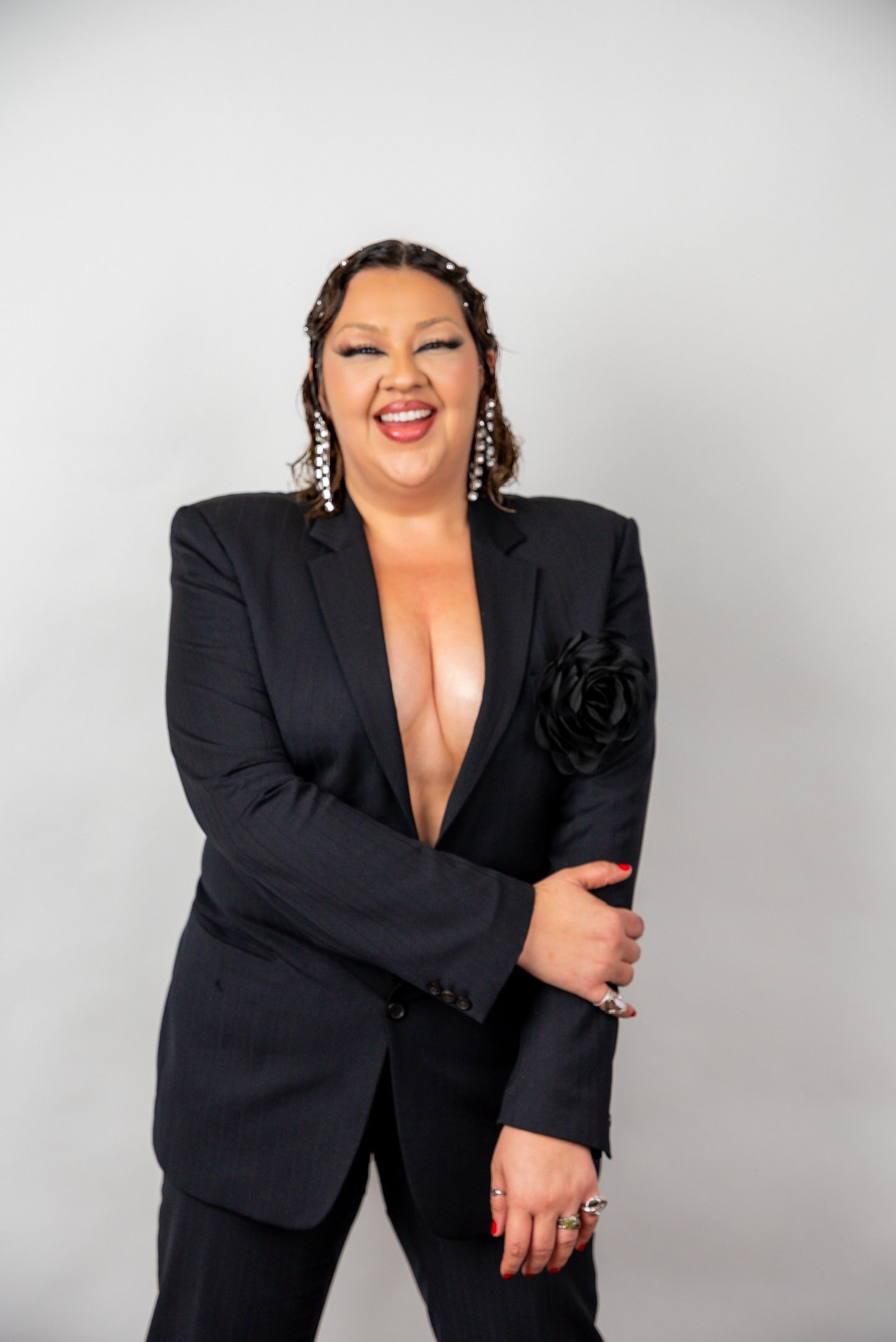 2000s "Black Magic Woman" Pinstripe Pantsuit