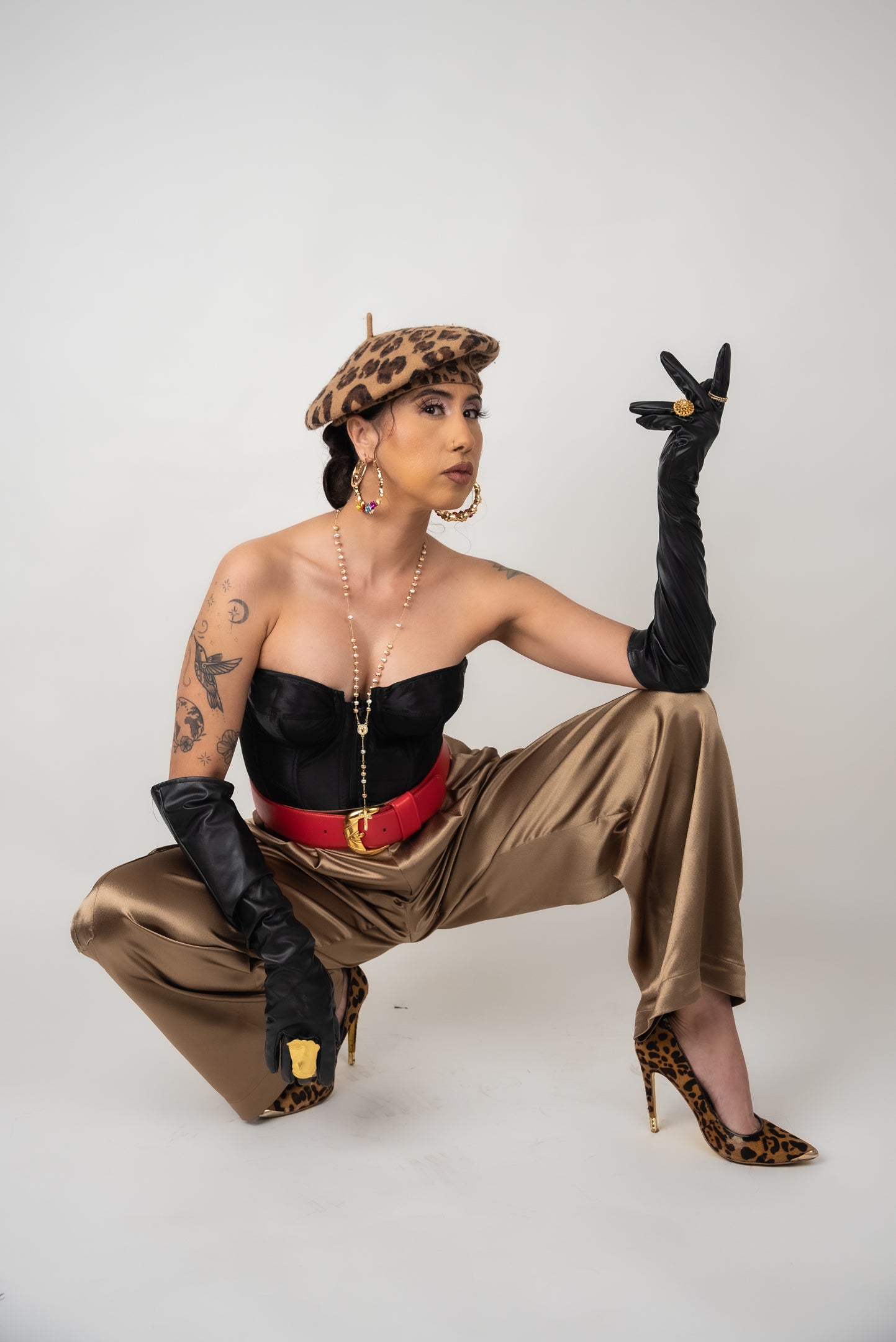 Bronze Satin Cargo Pant