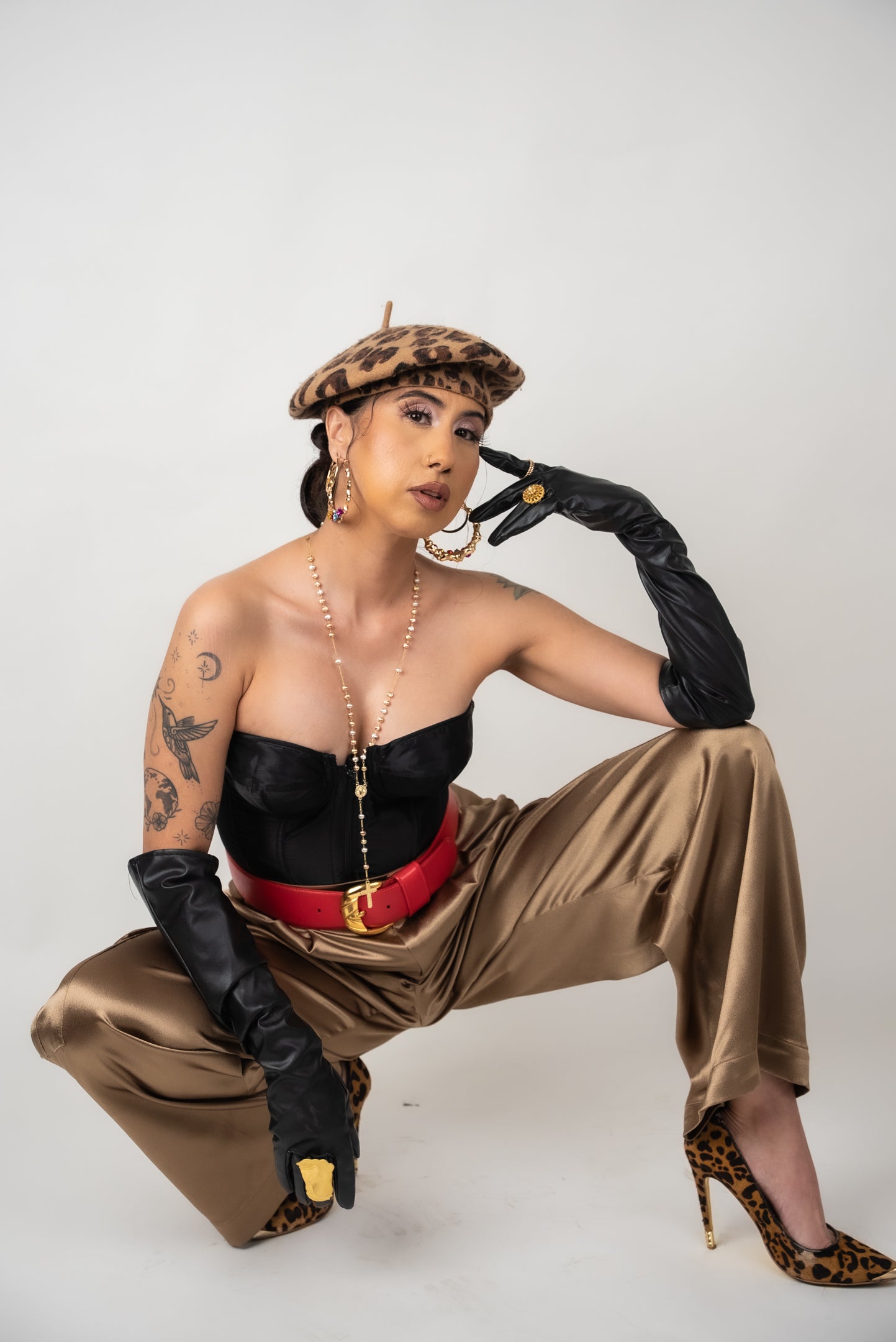 80s Black Zipper Corset