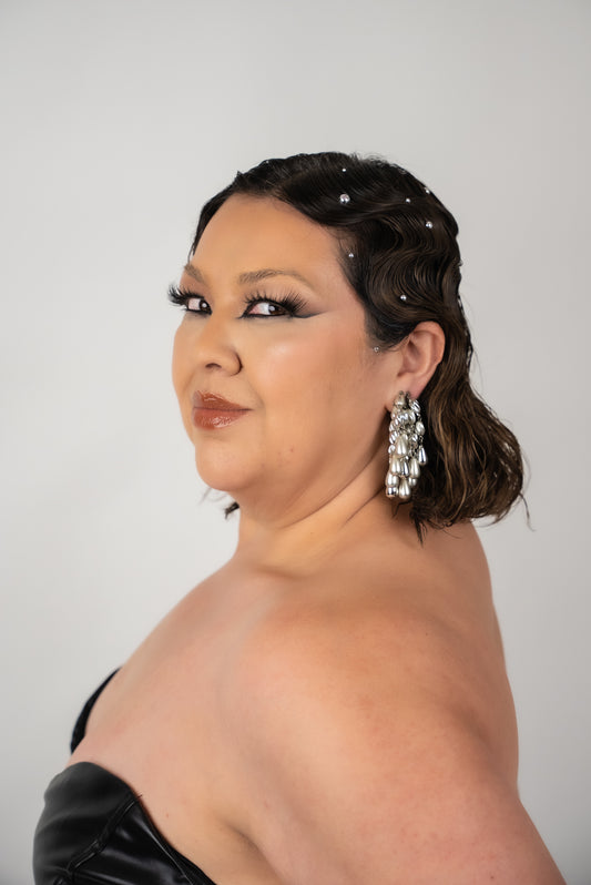 80s Metalic Silver Clip Ons