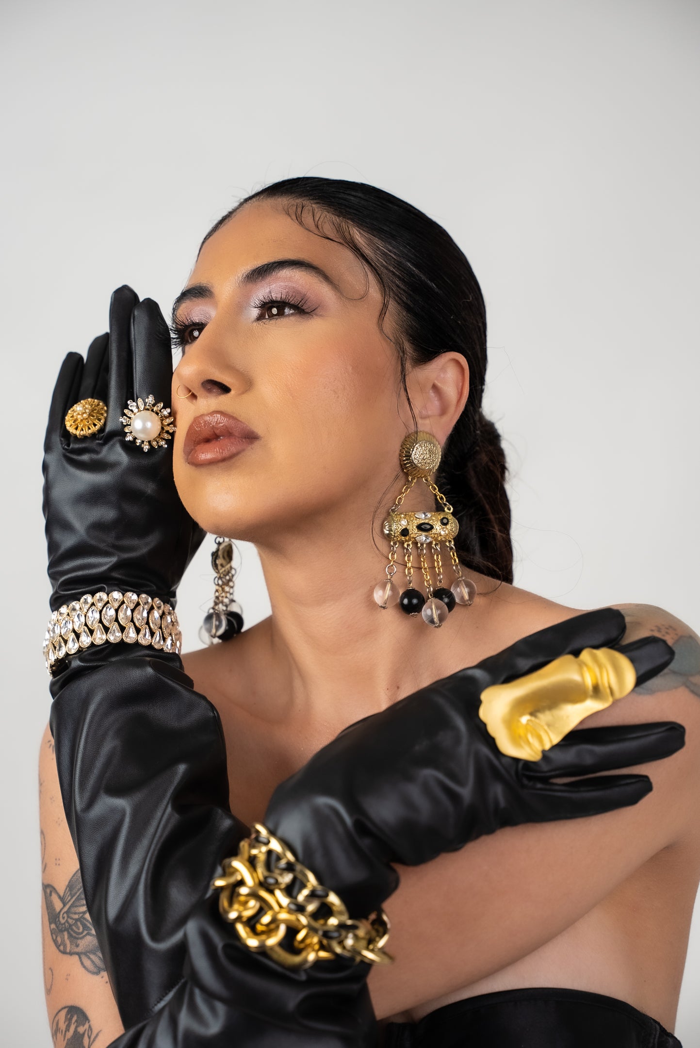 80s Gold & Black Clip Ons