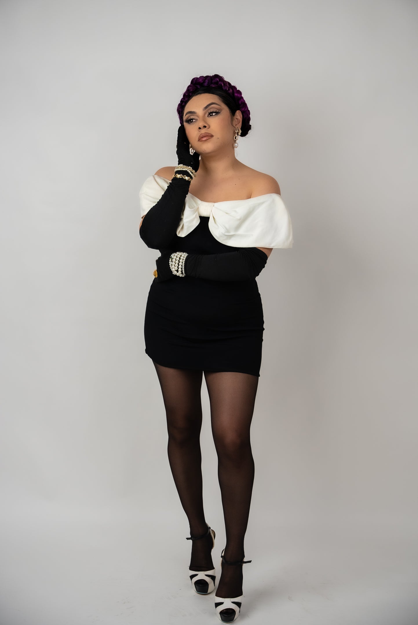 80s Black & White Party Dress