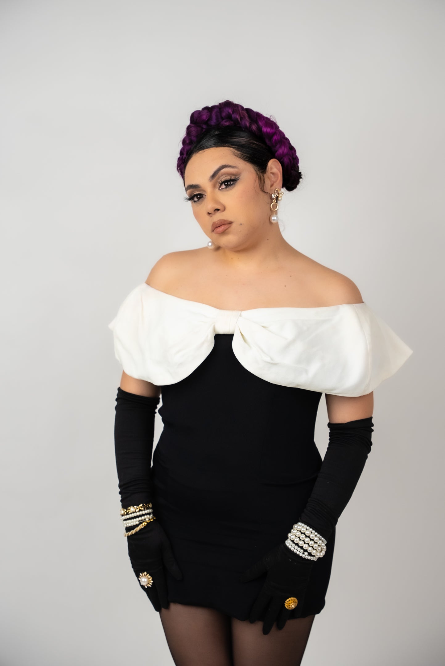 80s Black & White Party Dress