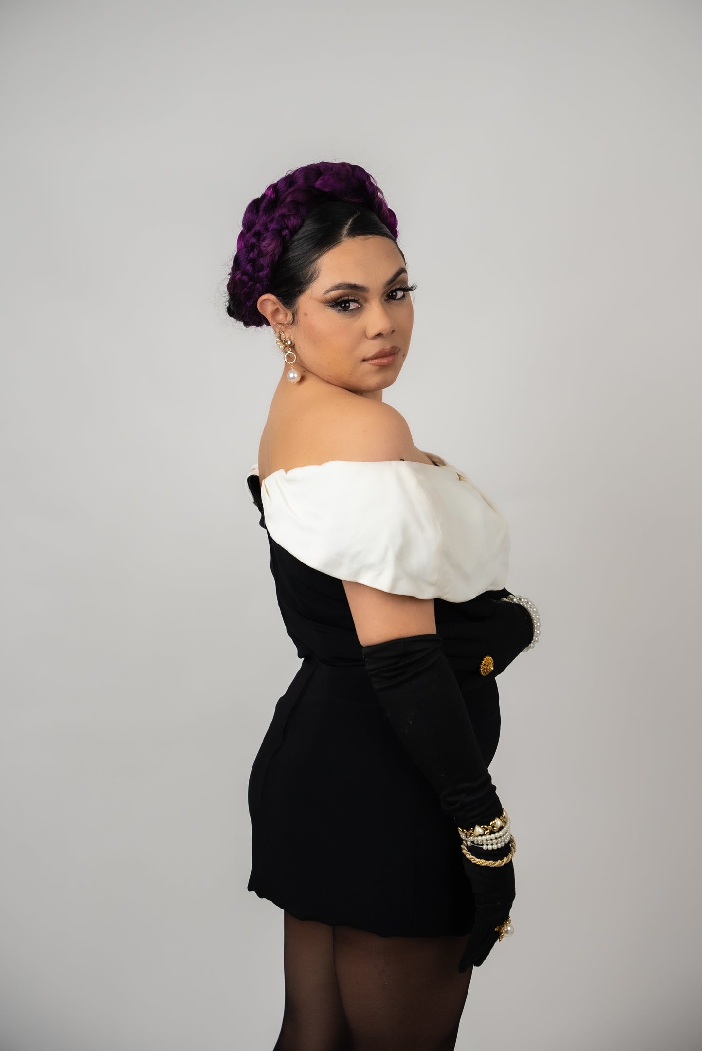 80s Black & White Party Dress