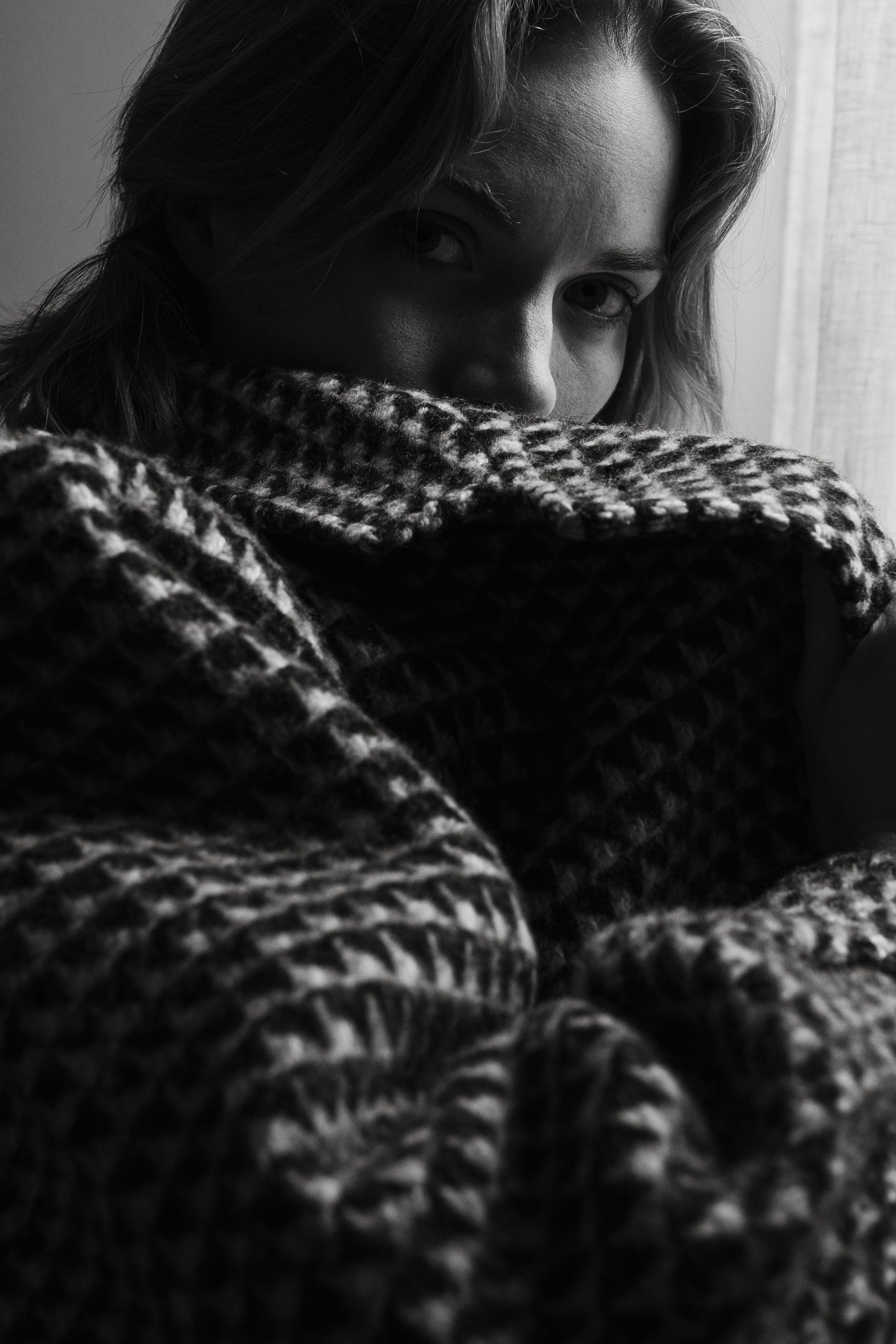 80s Wool Brown Gingham Coat