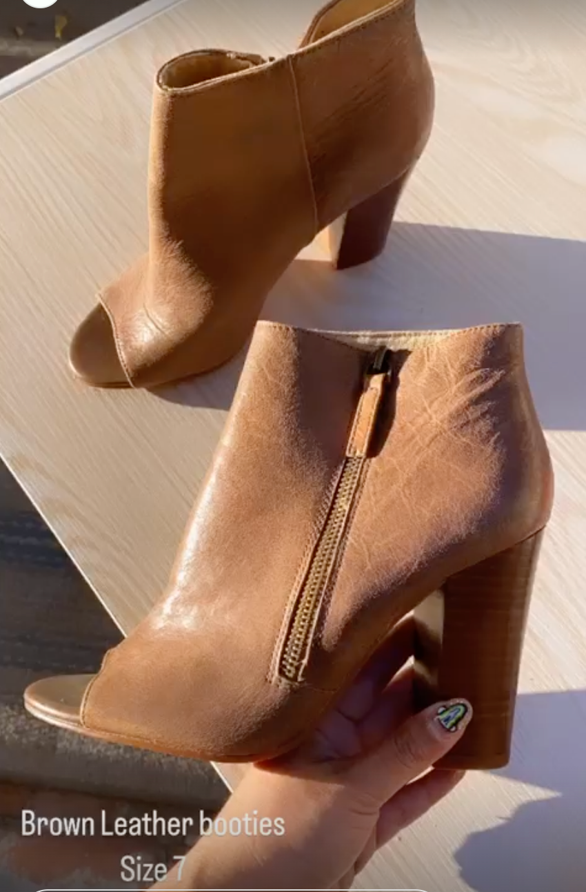 Brown Leather Booties