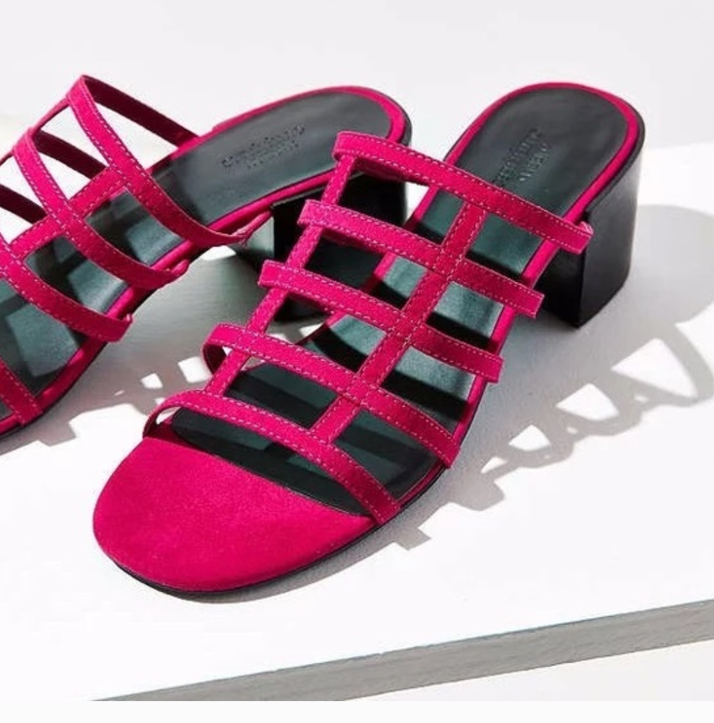 Magenta Caged Sandals