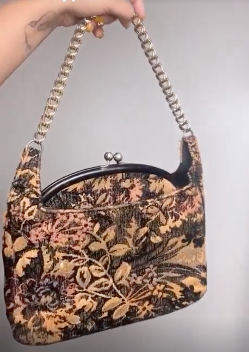 80s Floral Tapestry Shoulder Bag