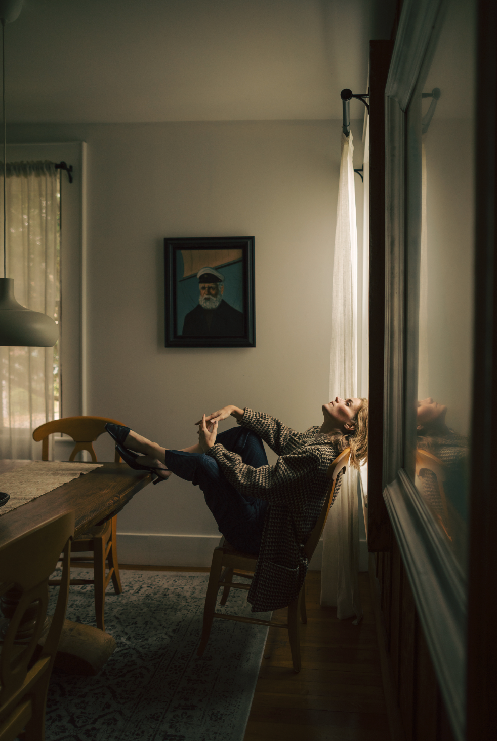 80s Wool Brown Gingham Coat