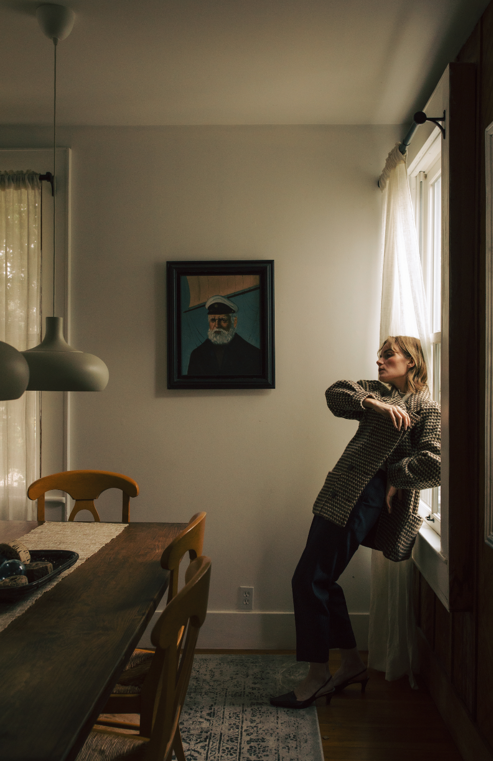 80s Wool Brown Gingham Coat