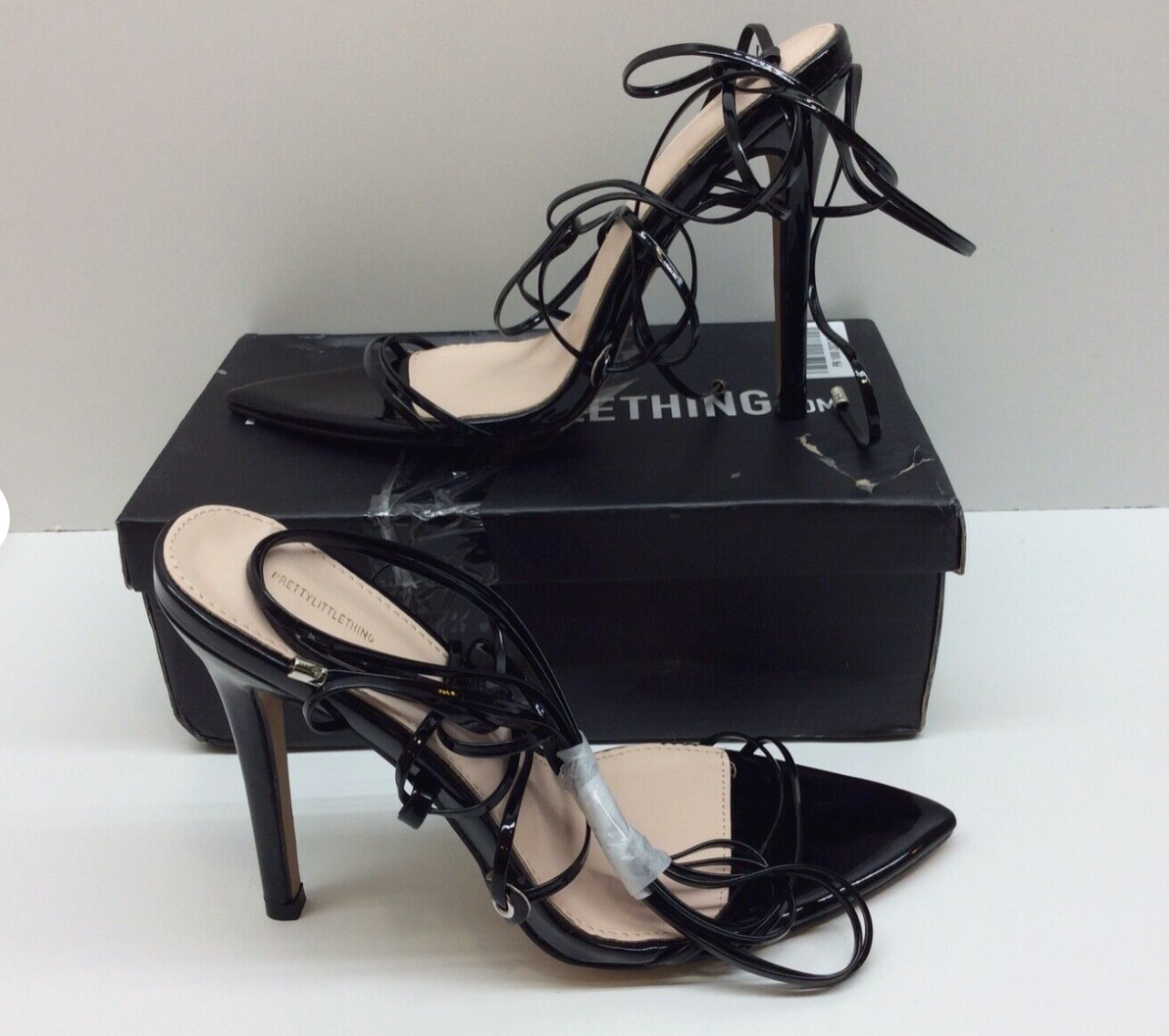 Black Strappy Gladiator Point Toe Heel