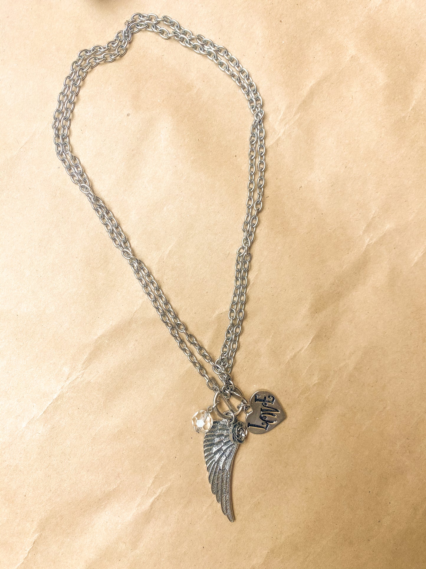 2000s Y2K Silver Charm Necklace