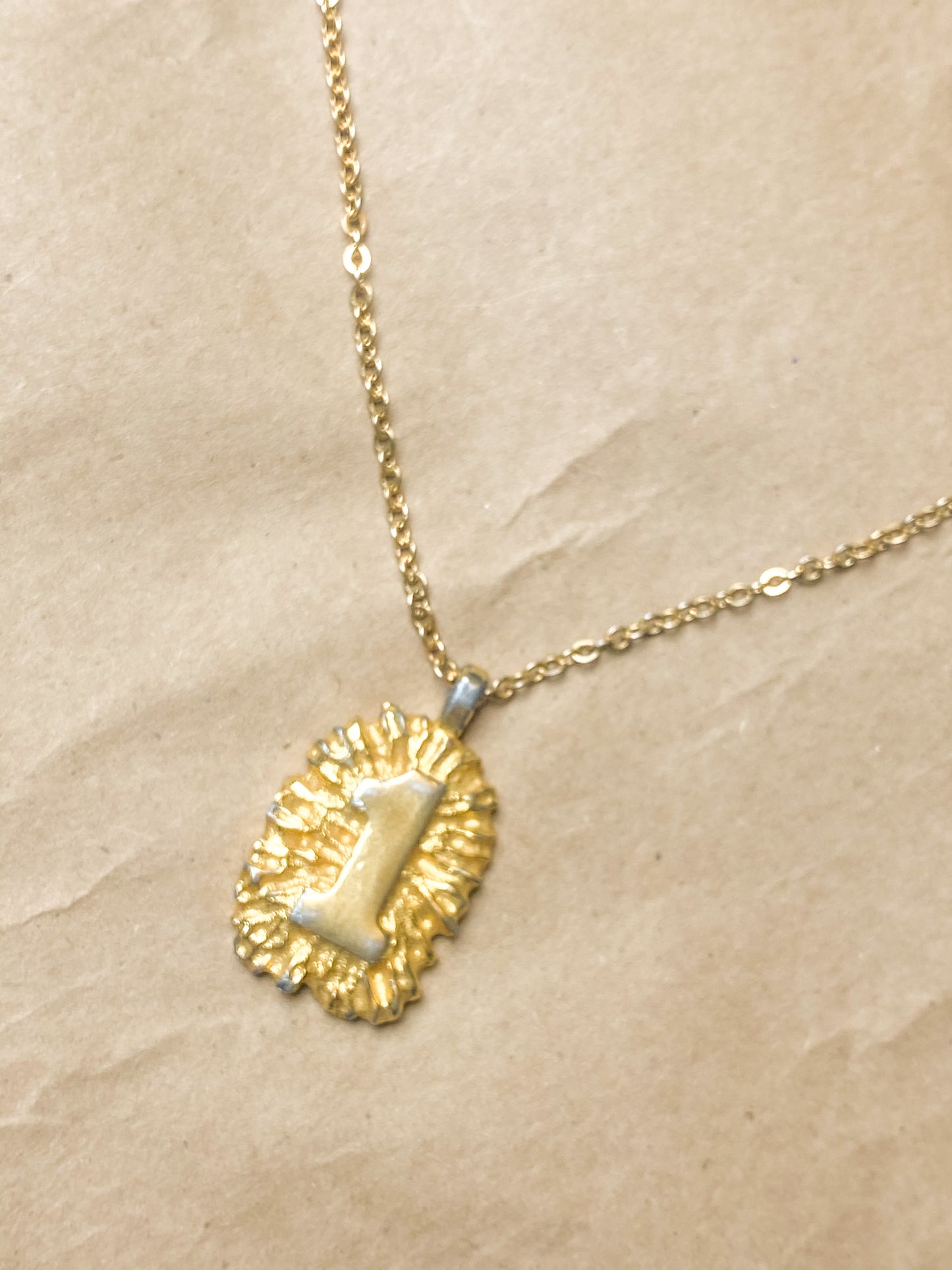 2000s Gold Plated #1 Necklace