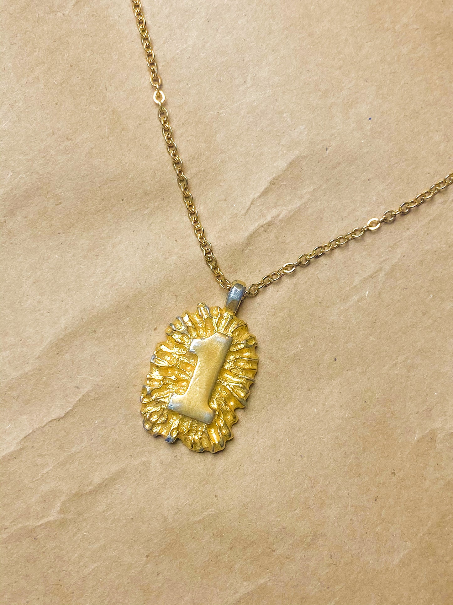 2000s Gold Plated #1 Necklace