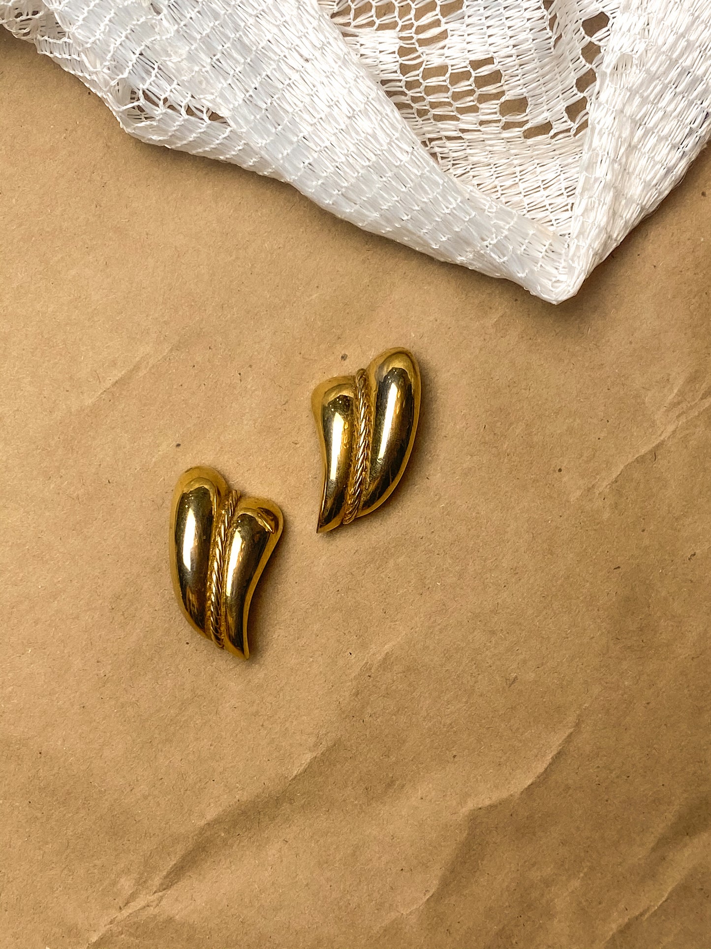 90s Gold Textured Earrings