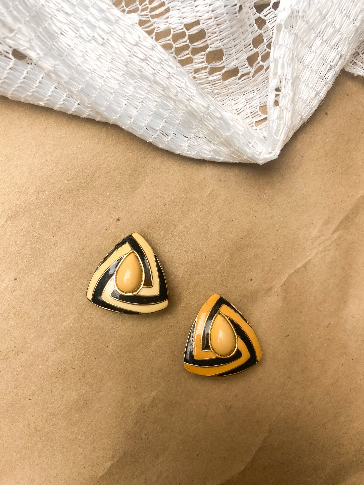 80s Two-Toned Yellow Earrings