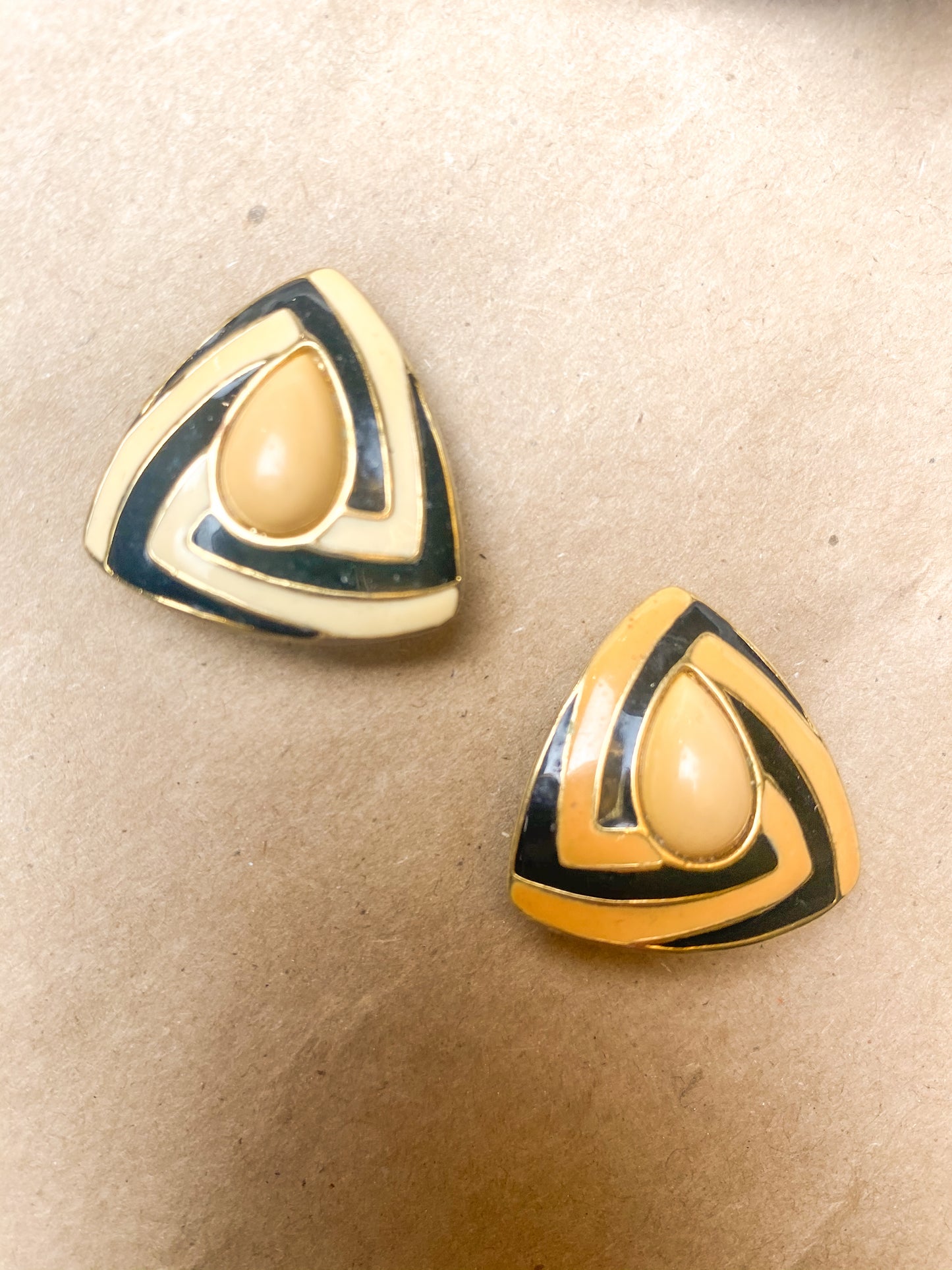 80s Two-Toned Yellow Earrings