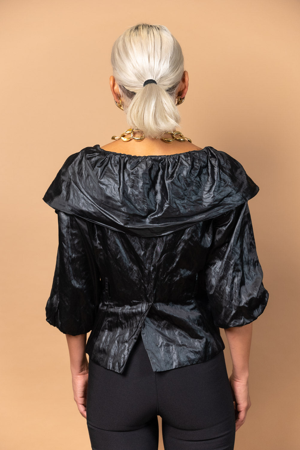 Vintage Black and Gold Blouse