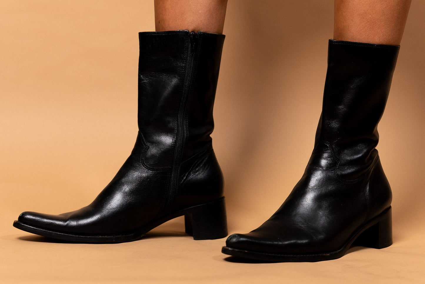 Vintage Black Leather Boots