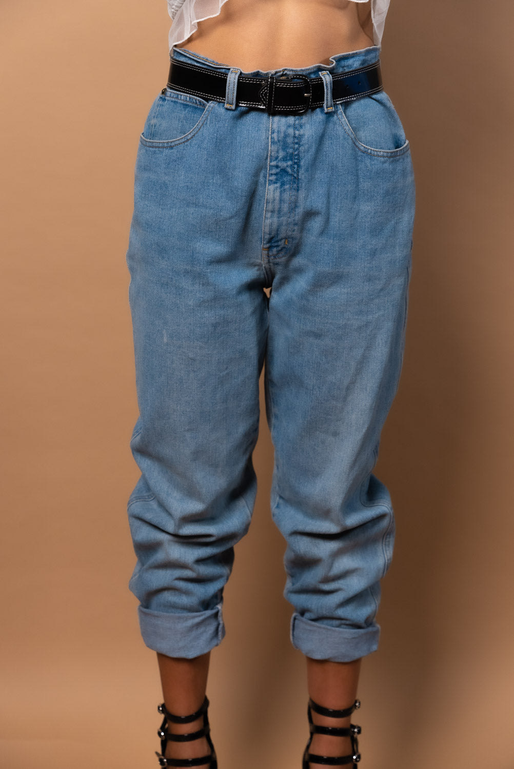 90s Black Leather Belt