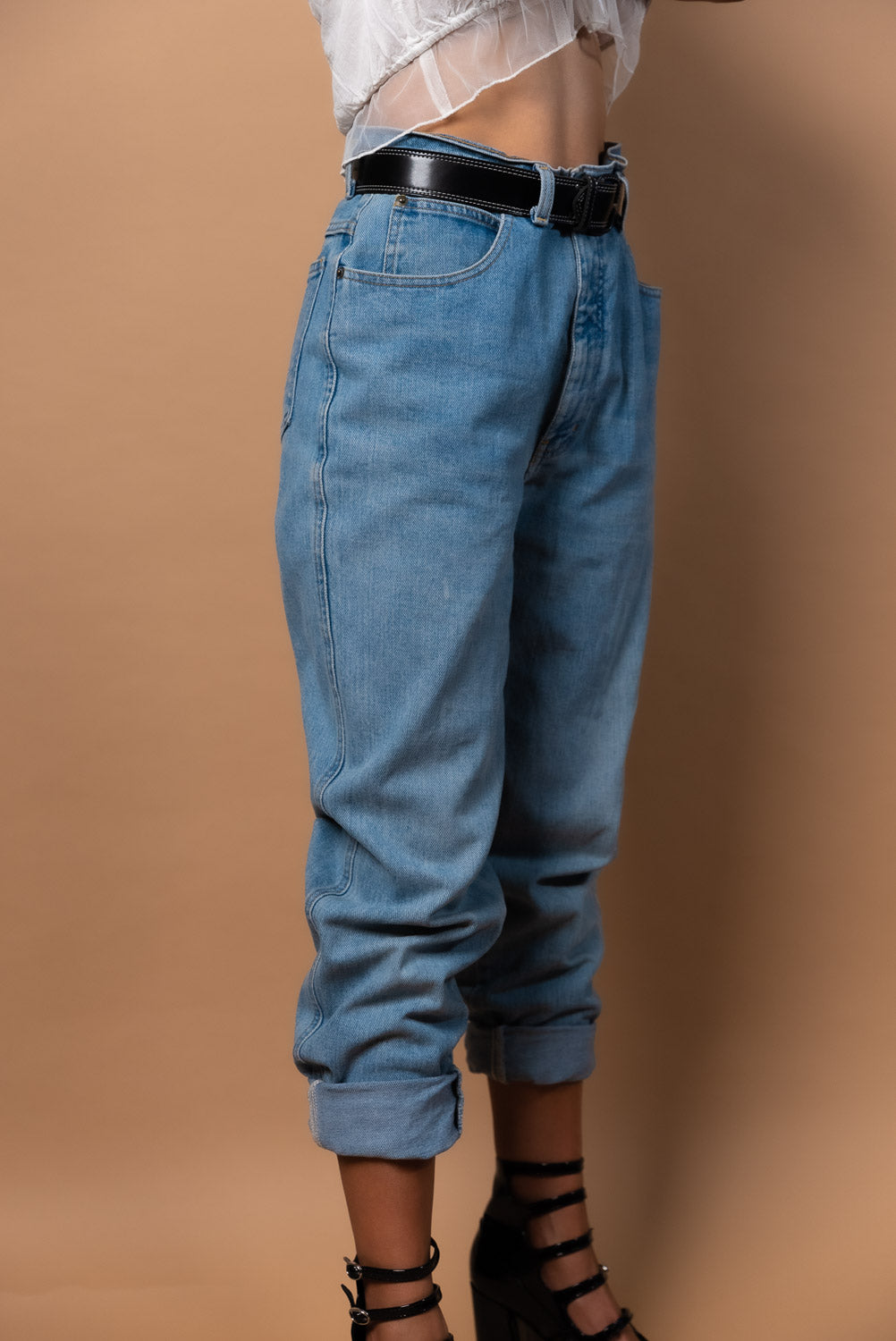 90s Black Leather Belt