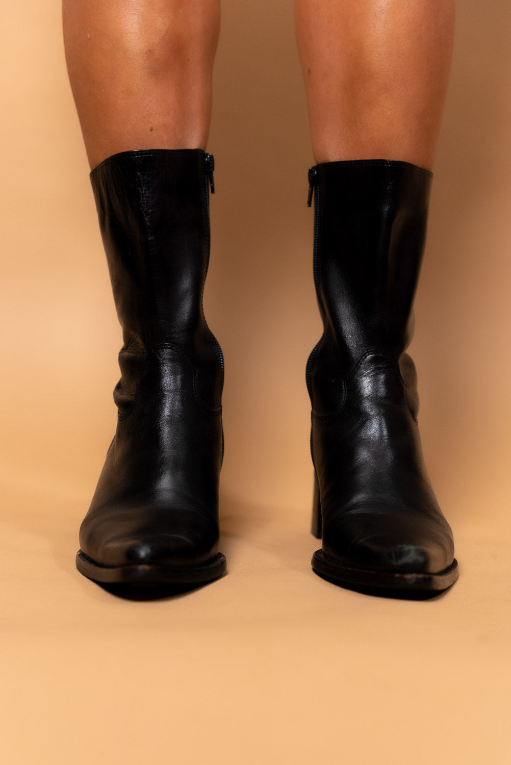 Vintage Black Leather Boots
