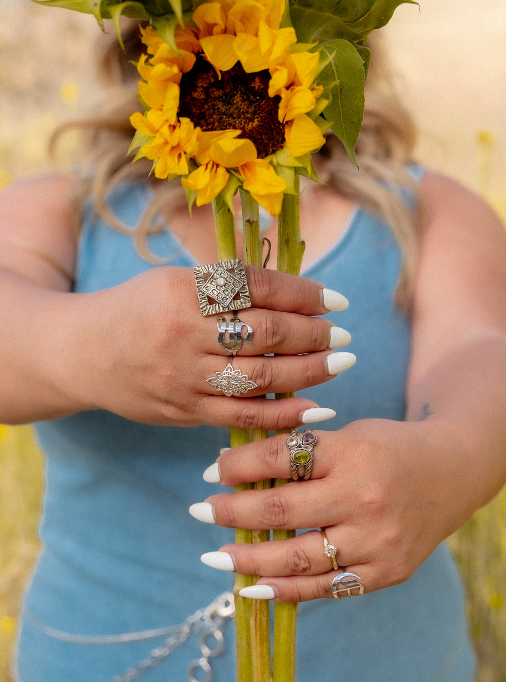 Vintage Silver 3 gemstone Ring