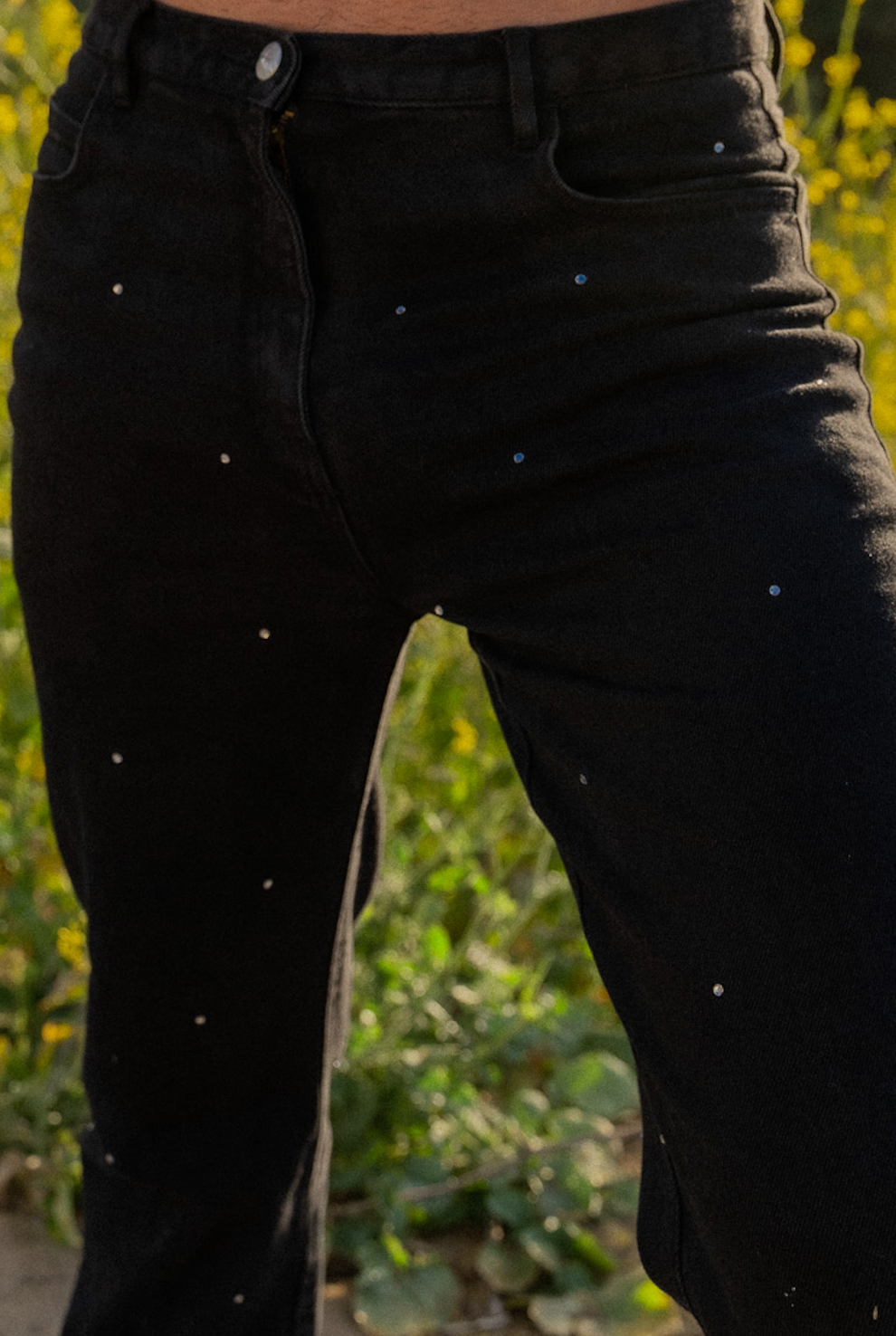 90s Black Embellished Denim Jeans