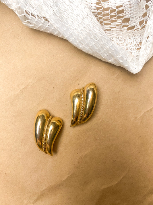 90s Gold Textured Earrings