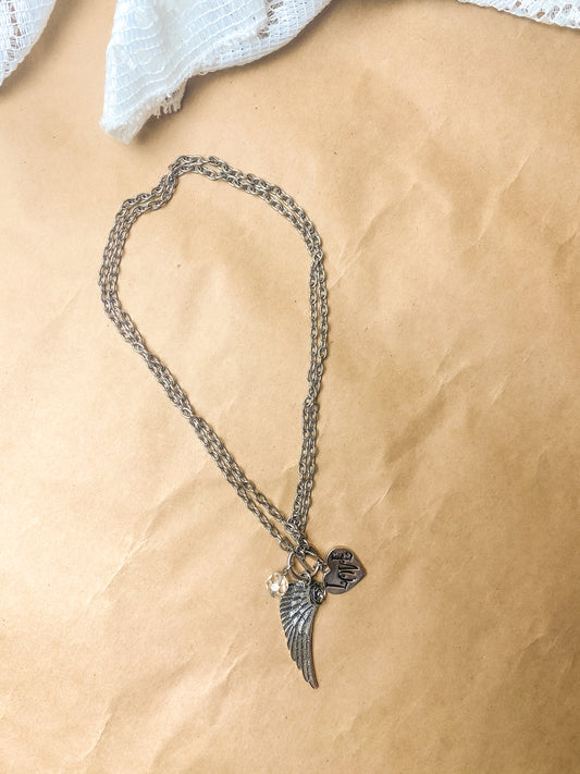 2000s Y2K Silver Charm Necklace