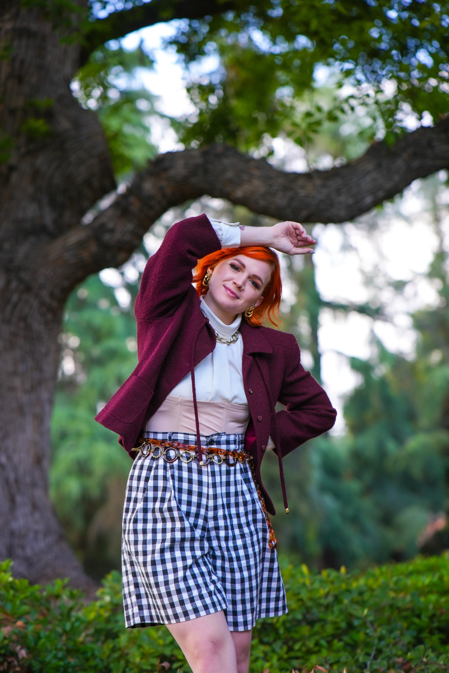 90s Plaid Black and White Shorts