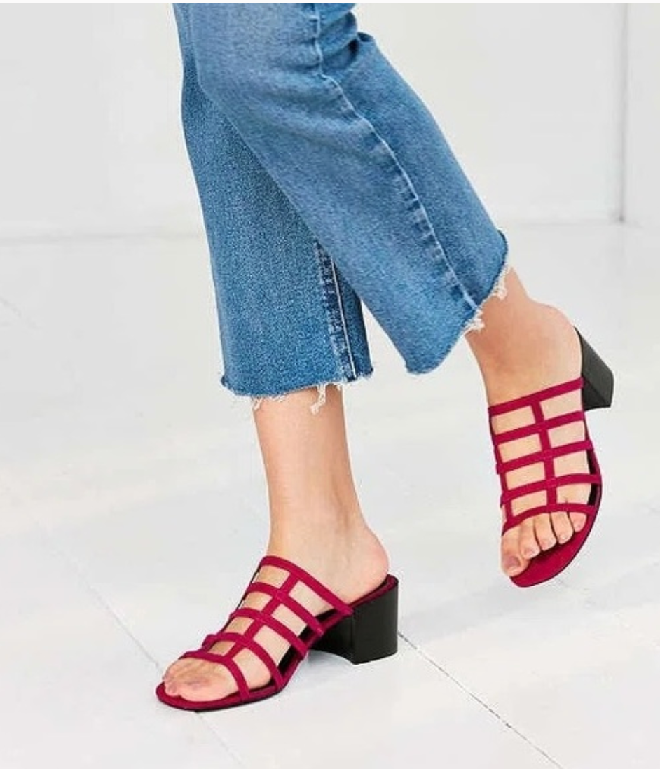 Magenta Caged Sandals