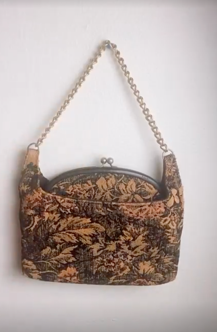 80s Floral Tapestry Shoulder Bag