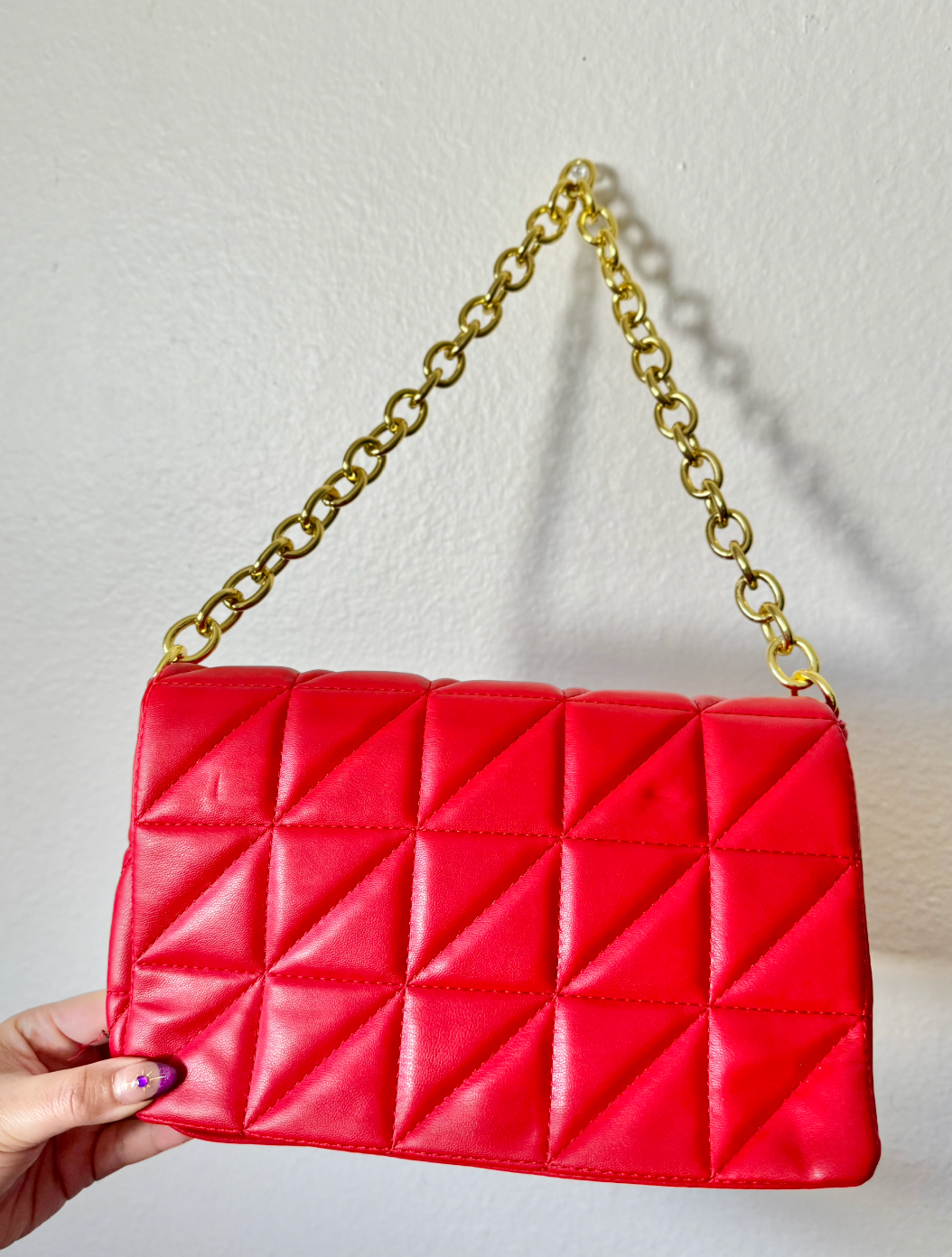 Red Puff Pattern Purse