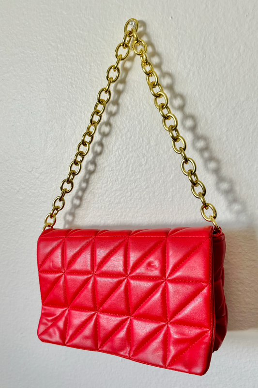 Red Puff Pattern Purse