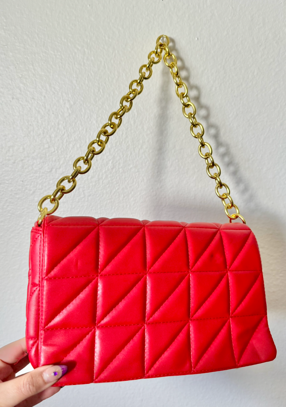 Red Puff Pattern Purse