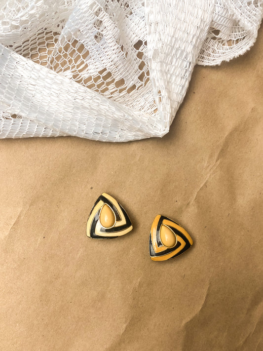 80s Two-Toned Yellow Earrings