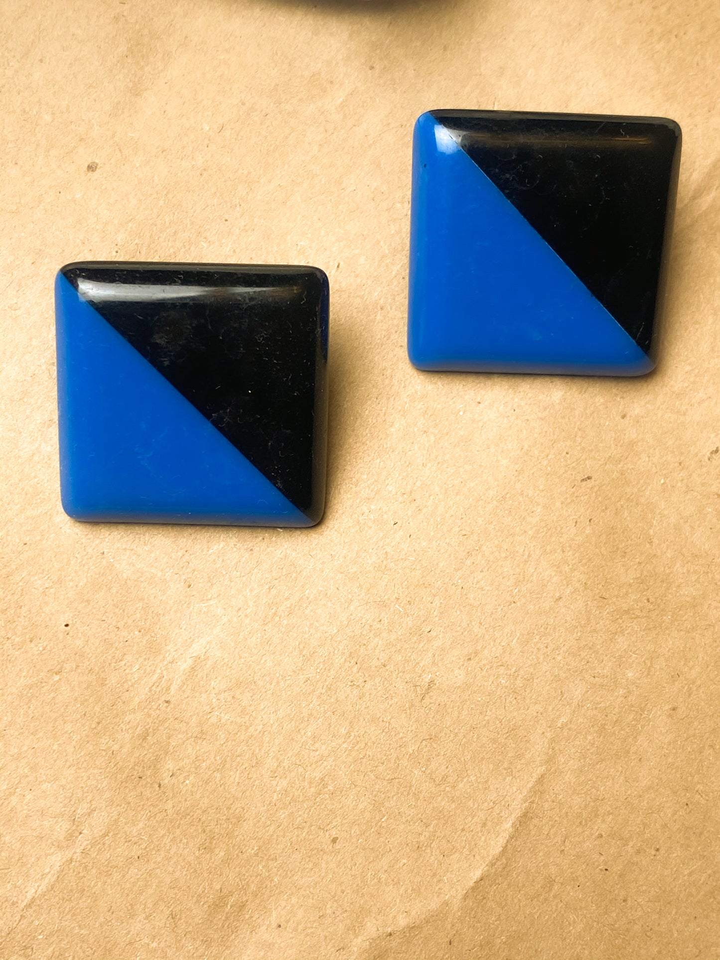 80s Two Toned Square Earrings