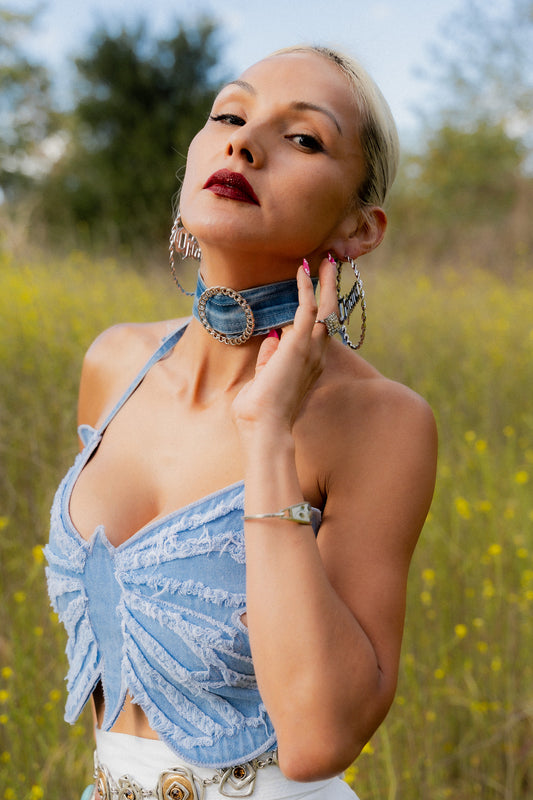 Upcycled Denim Choker