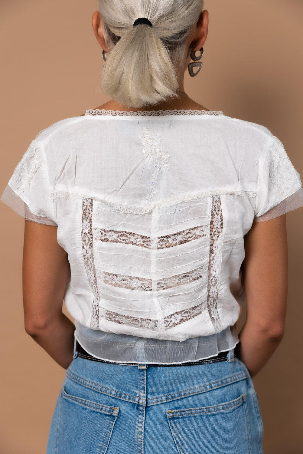 White Lace Cotton Blouse