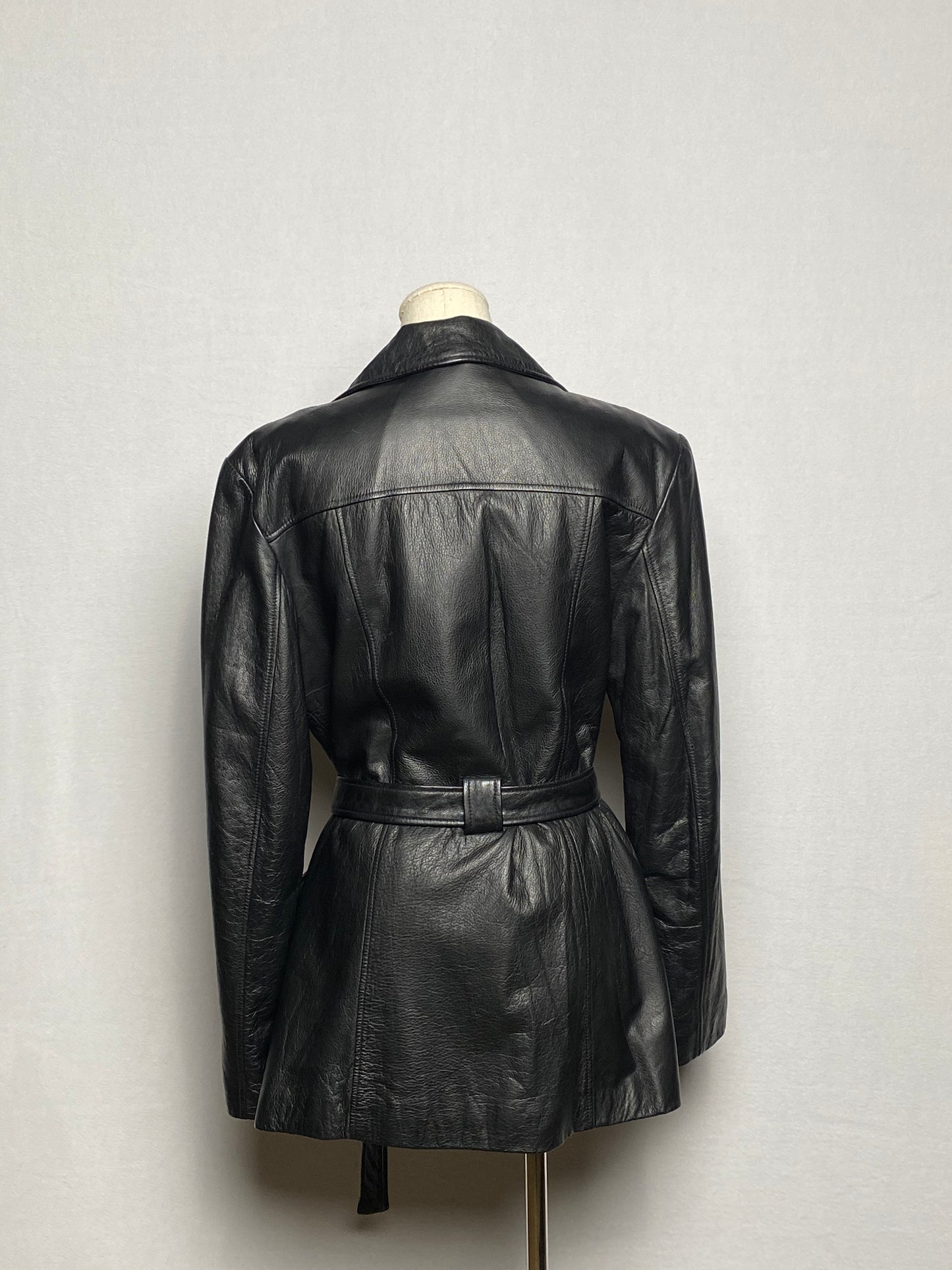 90s Leather Trench Coat